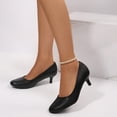 thumbnail image 3 of Rexoro Women's Classic Round Close Toe Pumps Slip On Low Thin Heel Heels Office Daily Dress Occasions Shoes, 3 of 7