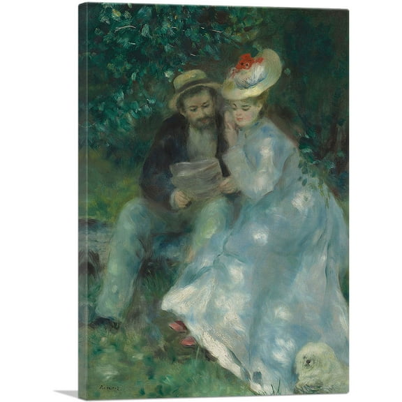 ARTCANVAS Confidences - Secrets 1874 Canvas Art Print by Pierre-Auguste Renoir - Size: 26" x 18" (0.75" Deep)