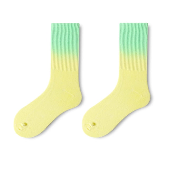 Calcetines de para mujer Calcetines de tubo Calcetines para caminar casuales - Amarillo verde Macarena Calcetines largos degradados