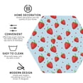 thumbnail image 4 of Pofeuu Strawberry Print Leather Coasters Set of 6, Round Cups Mugs Mat Pad for Home Kitchen Heat Resistant Drink Coasters,Hexagon, 4 of 7