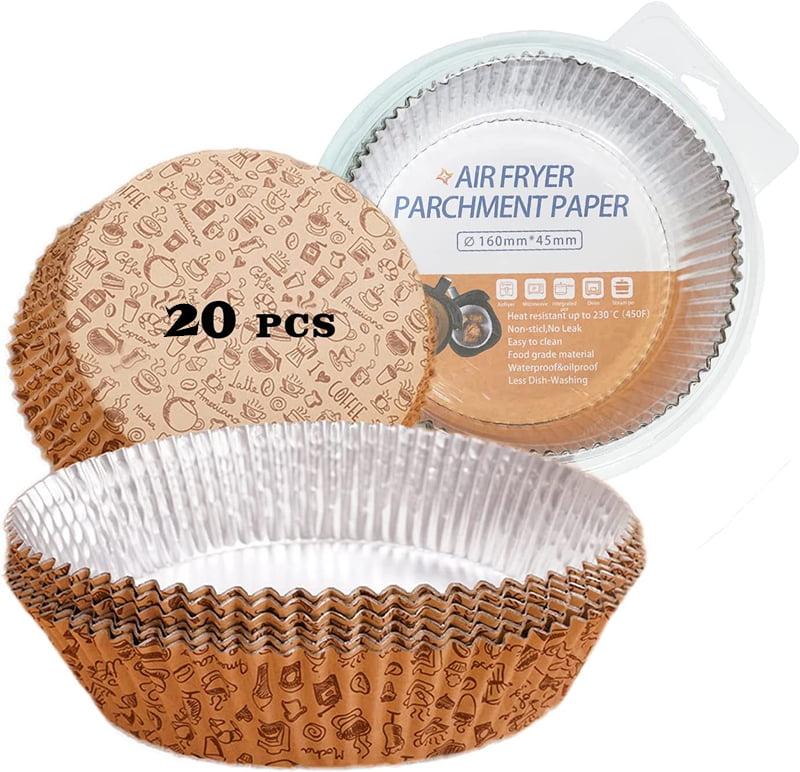 20PCS Air Fryer Disposable Paper Liner Microwave Oil Foil Tin