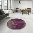 thumbnail image 4 of Ahgly Company Machine Washable Indoor Rectangle Transitional Mauve Taupe Purple Area Rugs, 2' x 5', 4 of 7