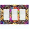 thumbnail image 1 of Metal Light Switch Plate Cover Rainbow Mandala Flower Tile Pattern MDL095, 1 of 13
