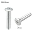 thumbnail image 3 of Unique Bargains M6x30mm Phillips Head Machine Screws Zinc Plated Cross Screw Fasteners Bolts Full Thread Carbon Steel 10Pcs, 3 of 4