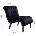 thumbnail image 6 of AVAWING Armless Accent Fabric Upholstered Lounge Chairs for Bedroom & Living Room, Adult, Black, 6 of 8