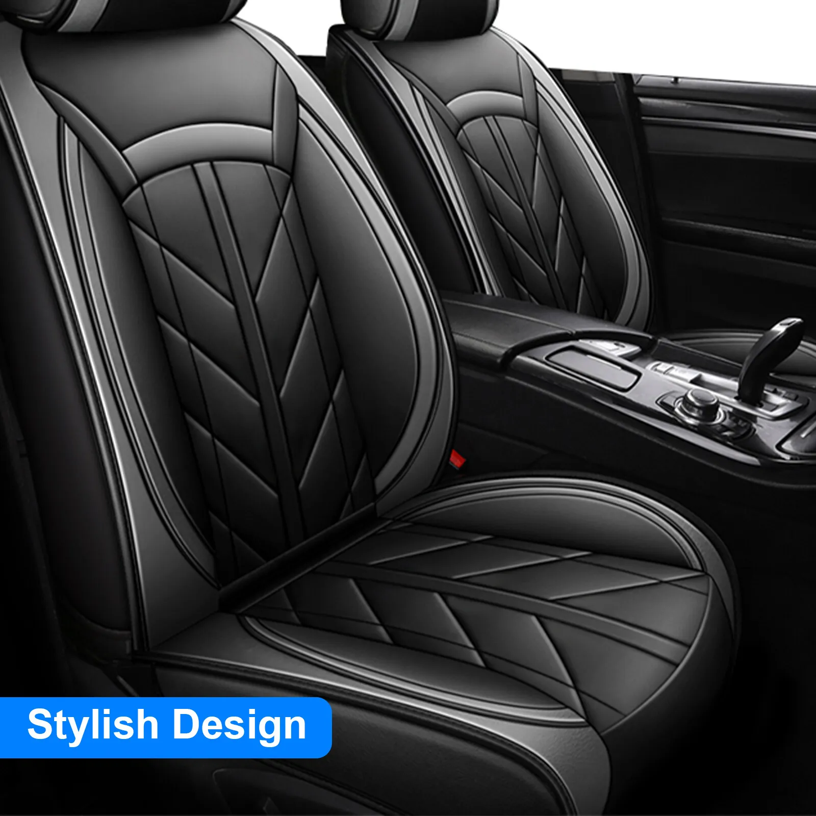 Fit for Subaru Forester 2000-2025 Car Seat Covers, Comfortable Leatherette Front Back Seat Cushion Protector Full Set for Crosstrek| Impreza| Legacy| Outback Black Gray