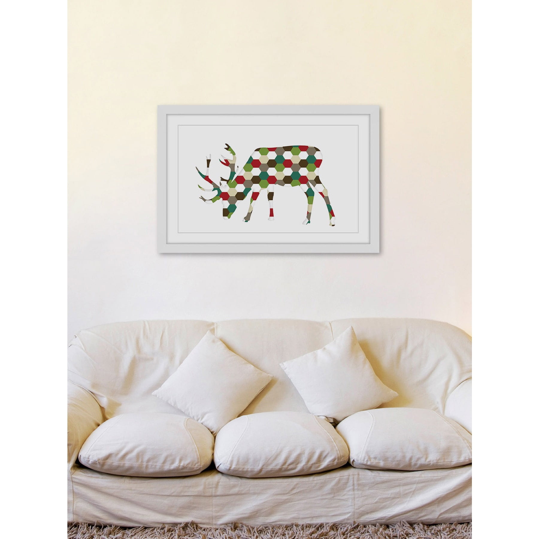 MARMONT HILL  - 'Christmas Deer' by Diana Alcala Framed Painting Print - Multi 45 x 30
