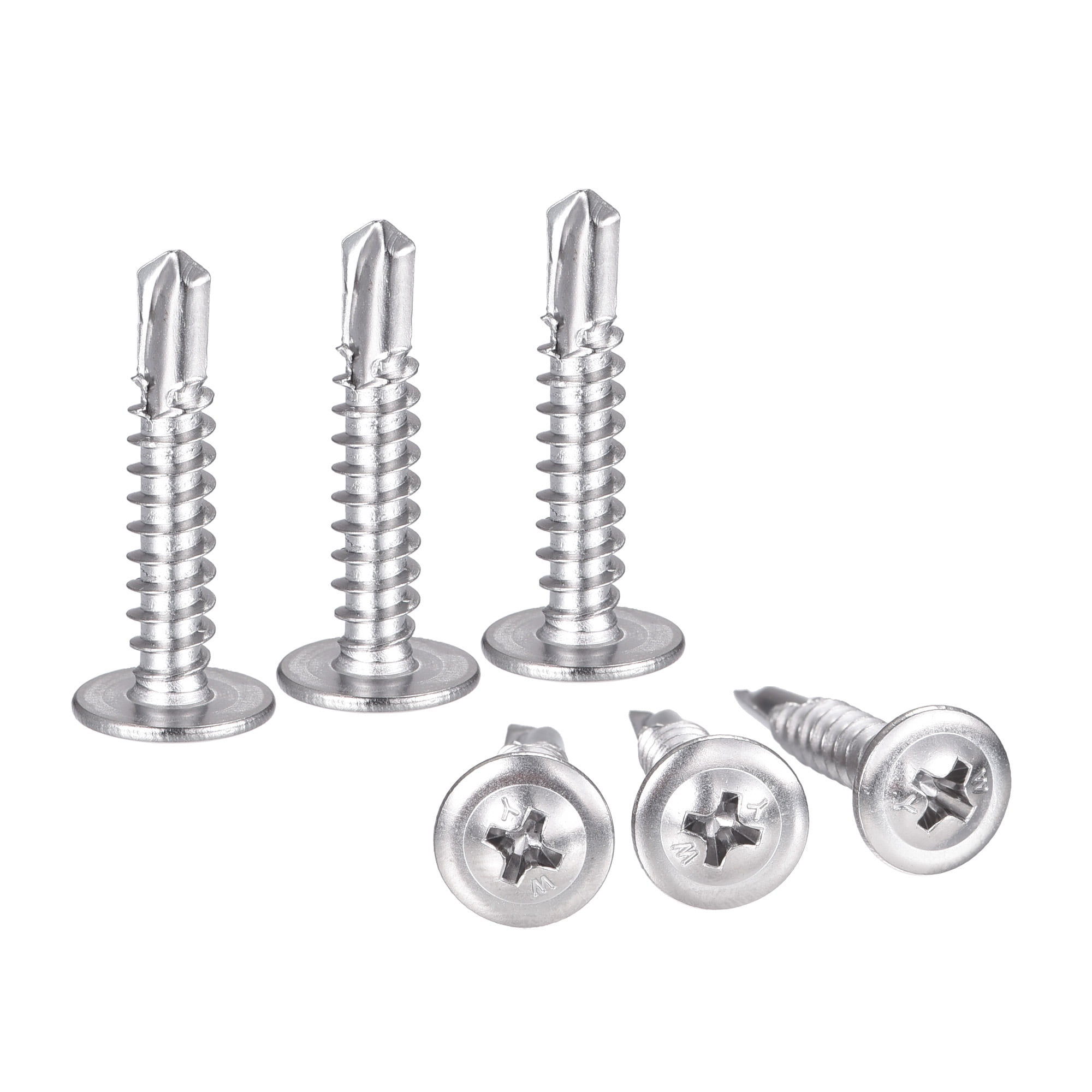 uxcell #10 x 1-1/2 Self Tapping Screws 410 Stainless Steel Phillips Pan Head Self Drilling Screws 100pcs uxcell #10 x 1-1/2 Self Tapping Screws 410 Stainless Steel Phillips Pan Head Self Drilling Screws 100pcs