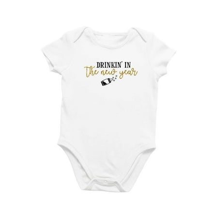 

Onesie Organic Baby One Piece Short Sleeve Cute Funny Bodysuit 0-12 Months - Drinkin In The New Year (3-6 Months)