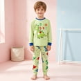 thumbnail image 2 of Wenfanal Boy's Long Sleeve Fleece Pajama Set, 2-Piece Toddler Kids Pajamas Boys Set Comfortable Soft Cute Boys Home Pajama Set Size 8-9 Years,Light Green, 2 of 7