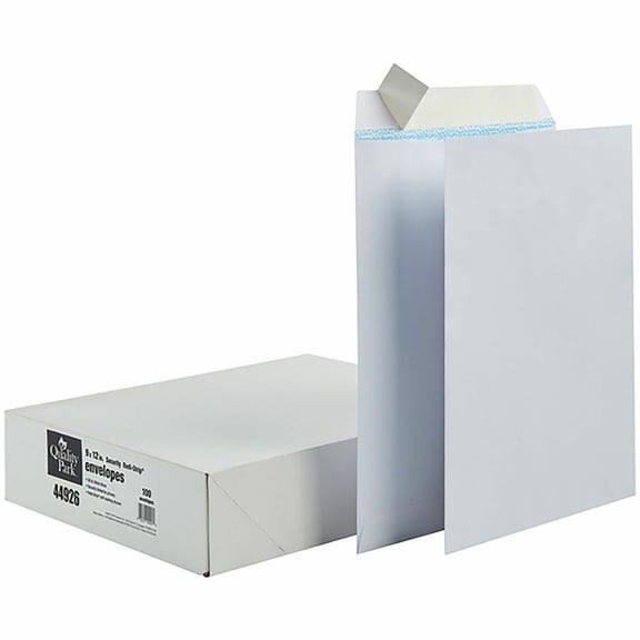 Quality Park, QUA44926, Redi Strip Security Mailing Envelopes, 100 / Box, White