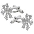 thumbnail image 1 of Jewelry Decoration Snowflake Design Cufflinks for Suit 3Pcs Pair, 1 of 5