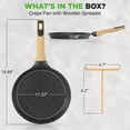 thumbnail image 7 of Nutrichef 2-Pack Non-Stick Crepe Pan Set  11 Marble Coated Dosa Pans with Wooden Spreaders, Bakelite and Wood Handles, Induction-Compatible, Easy-to-Clean, Stain-Resistant Black Marble, 7 of 7