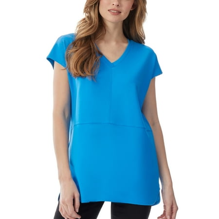 Jones New York Women's Serenity Knit V Neck Dolman Sleeve Tee Top Blue Size Medium