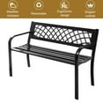 Costway Metal Patio Park Garden Bench Outdoor Furniture Steel Frame