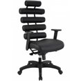 thumbnail image 1 of Chaise de bureau, dossier haut Moon en couleur noire, 1 of 1