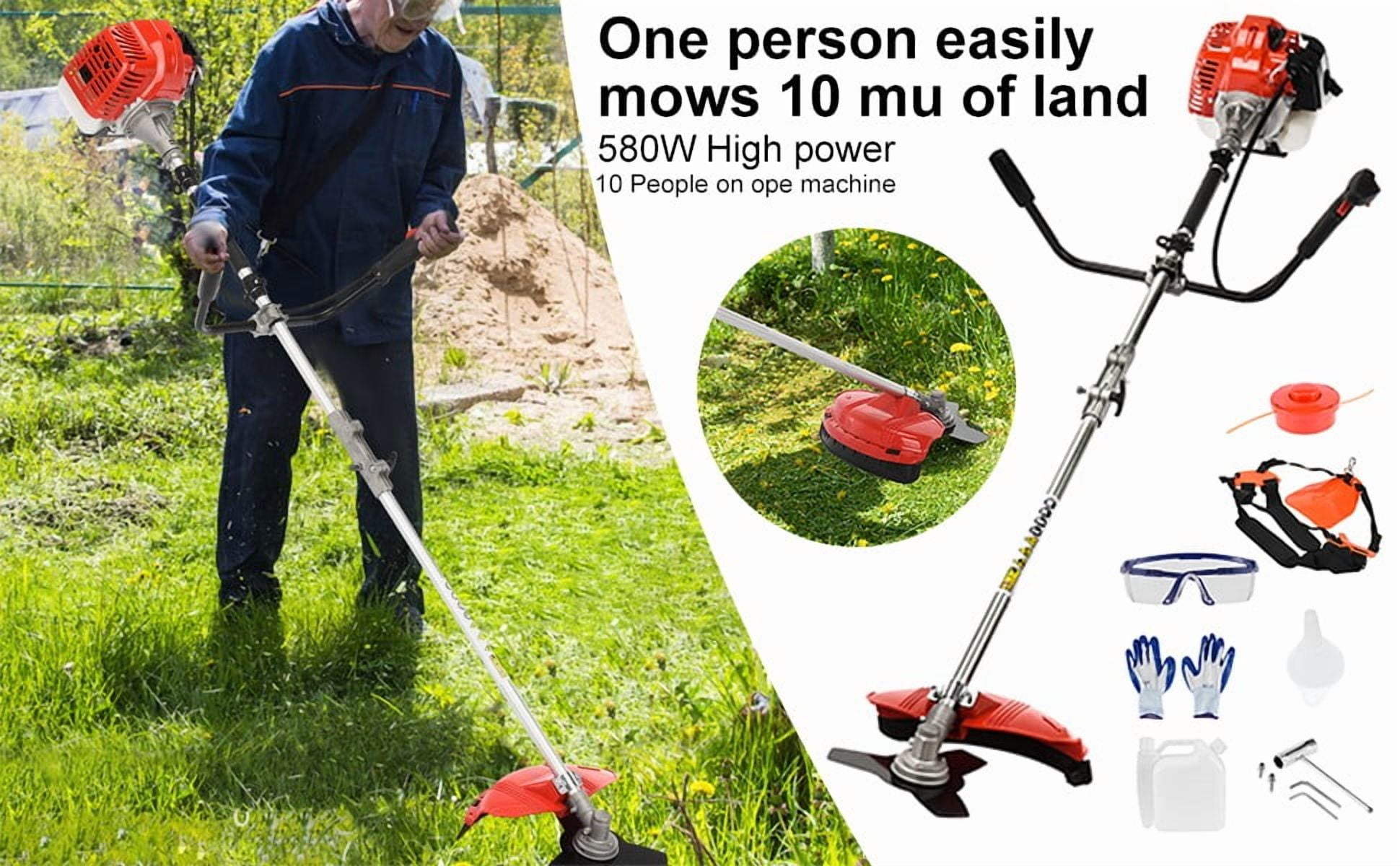 Seipouy Gas Weed Wacker Cordless 2 in 1 String Trimmer, 52cc 2 Cycle Weed Eater with Anti-Slip Handle Brush Cutter Garden Tools Edger Lawn Tool