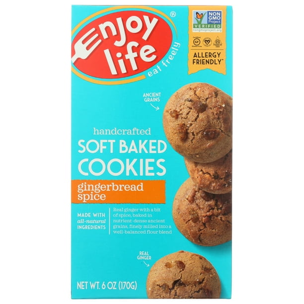 Enjoy Life Gingerbread Spice Soft Baked Cookies, Allergy Friendly, Nut