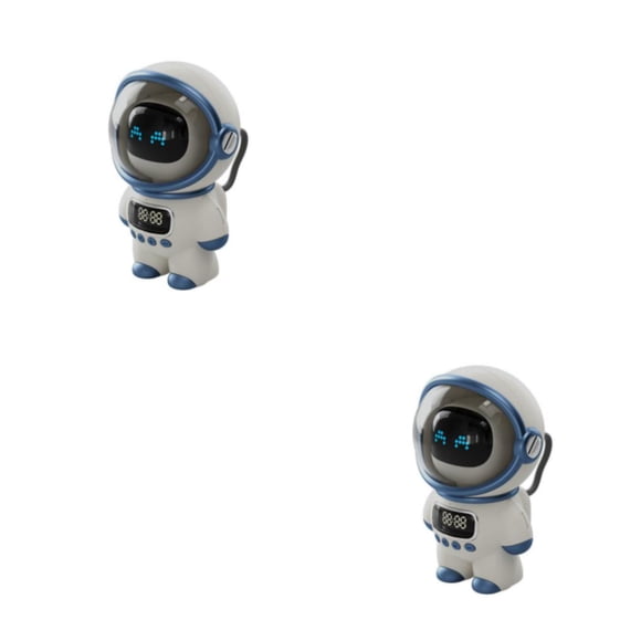 Altavoz inalámbrico Inteprter Astronauta Reproductor de música de audio inteligente Reloj despertador Linda luz electrónica Blanco 2Conjunto