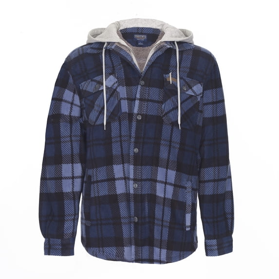 Smith's Workwear Sherpa-Lined Hooded Micro-Fleece Shirt-Jacket