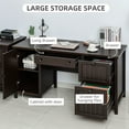 thumbnail image 3 of HOMCOM Vintage Executive Computer Desk, Home Office Work station, Student Table with Cabinet & 3 Drawers for Hanging Files, Brown, 3 of 9