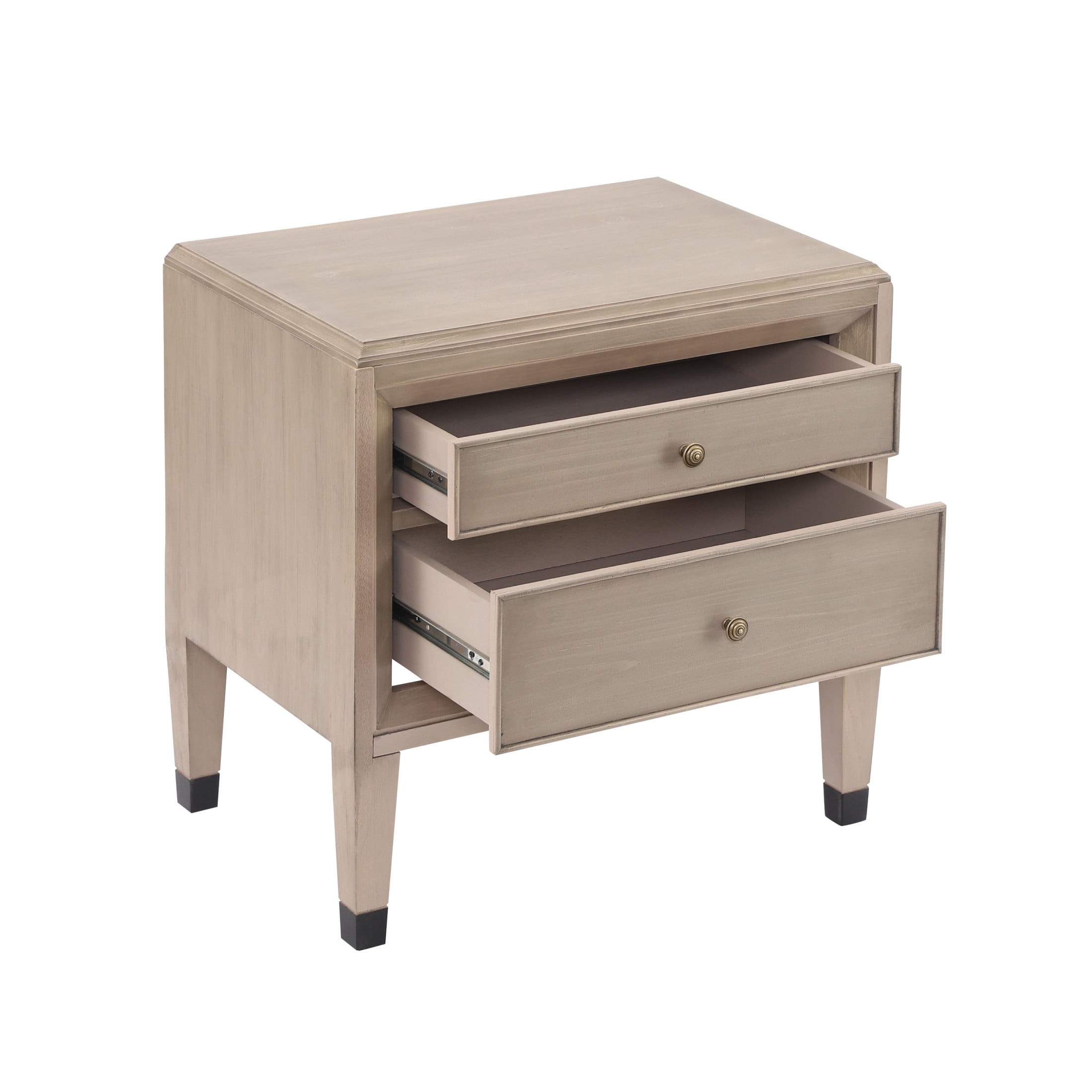 Christopher Knight Home 23.6" Classic Nightstand, Accent Bedside Table with 2 Drawers, Weathered Gray