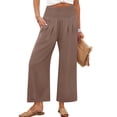 thumbnail image 1 of Pantalones cortos ANRABESS de pierna ancha y cintura alta Palazzo Coffee, 1 of 6