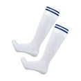thumbnail image 2 of Toystoory Pantorrilla con espinilleras convenientemente instaladas con calcetines deportivos de tubo largo Calcetines deportivos duraderos y Uniforme atlético rayas azules blancas, 2 of 6