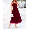 thumbnail image 4 of Vestido BTFBM para mujer de verano 2025, sin mangas, cuello cuadrado, midi, 4 of 6