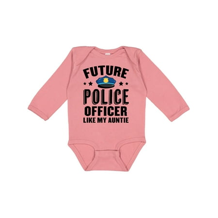 

Inktastic Future Police Officer Like My Auntie Gift Baby Boy or Baby Girl Long Sleeve Bodysuit