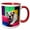 Red/White, variant on 3drose, Bulldog Puppy Sitting in Colorful Box, Mr, 11oz Two-tone Black Mug