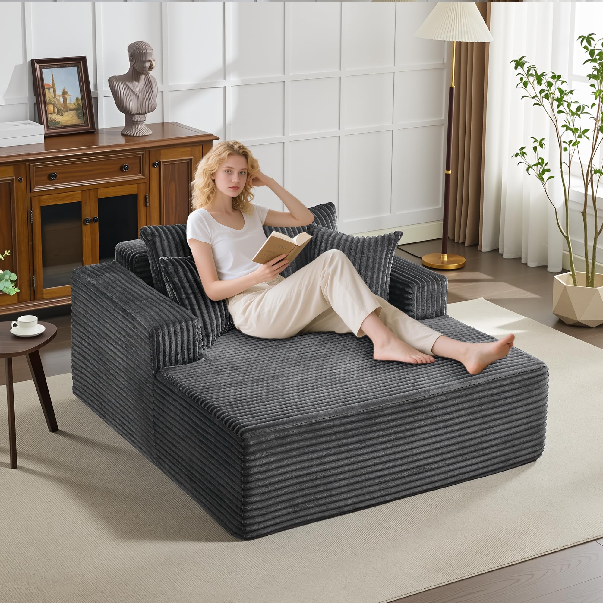 HOMCOM Fauteuil de Relaxation Avec Repose-Pieds, Tabouret et Accoudoirs - Fauteuil à Bascule de Lecture Avec Housse en Lin pour Salon, Balcon, Couloir - Gris Clair HOMCOM Fauteuil de Relaxation Avec Repose-Pieds, Tabouret et Accoudoirs - Fauteuil à Bascule de Lecture Avec Housse en Lin pour Salon, Balcon, Couloir - Gris Clair