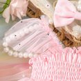 thumbnail image 6 of Riecok Baby Girl Summer Princess Romper Dress Headband Set Flutter Sleeve Sequin Smocked Ruffles 0-18 Months Pink 0 M, 6 of 8