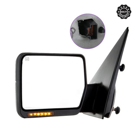 ECCPP Tow Mirror Towing Mirror Compatible with 2004 2005 2006 for Ford for F150 Pickup Truck with Left Side Power Control Heat Turn Signal Light with Black Housing