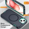 thumbnail image 3 of Dteck for iPhone 14 Case, iPhone 13 Magnetic Phone Case Compatible with MagSafe, Military Grade Drop Protection Heavy Duty Shockproof Phone Case for iPhone 14 / 13,Deep Blue + Mint, 3 of 5
