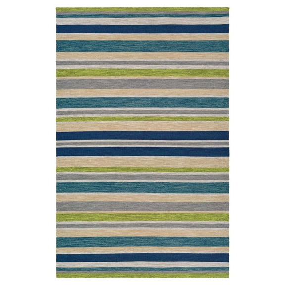 Couristan Cottages Alki Reversible Indoor/Outdoor Area Rug, 5' x 8', Ocean Shades
