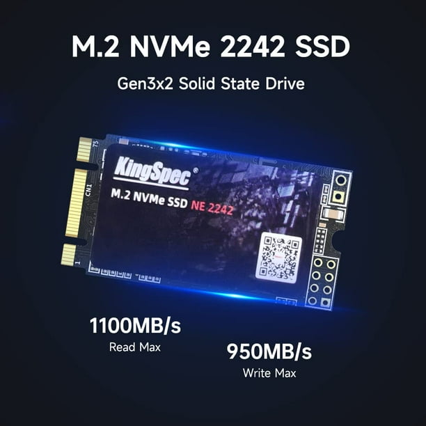 KingSpec 256GB M.2 NVMe SSD 2242 PCIe Gen3x2 Internal Solid State