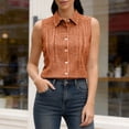 thumbnail image 5 of Axiiglly Tank Tops for Women Cotton Linen Plaid Button Down Fashion Dressy Tanks Summer Sleeveless Shirts, S-2XL, 5 of 7