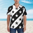 thumbnail image 5 of Pattern With Stars Men's 3d Print Casual Button Down Shirts, Novelty Hawaiian Short Sleeves M, 5 of 8