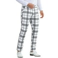 thumbnail image 4 of INSPIRE CHIC Plaid Dress Pants for Men's Flat Front Chino Contrasting Colors Business Trousers, 4 of 6