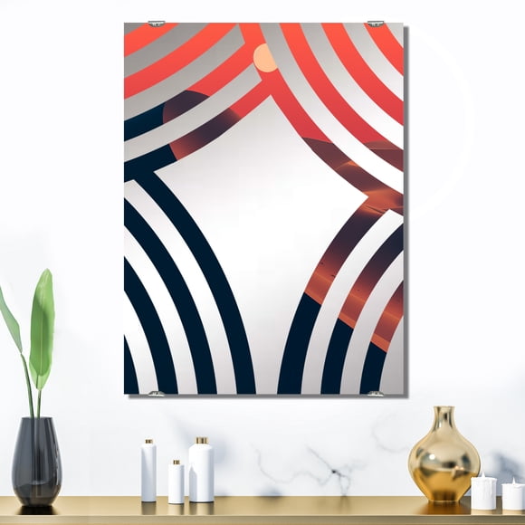 Designart "Martian Sunrise Desert Horizon VI" Miroir Mural Désert Surdimensionné - Décoration Murale de Miroir de Bureau de Paysages Mondiaux - Options de Couleurs Multiples