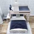 thumbnail image 5 of Plank+Beam Solid Wood Farmhouse Twin over Queen L-Shaped Bunk Bed with Desk, White Wash, 5 of 6