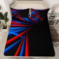 thumbnail image 1 of Erosebridal Teens Fashion Striped Fitted Sheet Set Full, Geometry Abstract Bedding Full Size, Modern Room Decor（No Top Sheet）, 1 of 6