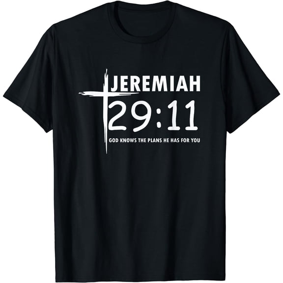 Christian Jeremiah 29:11 Bible Verse T-Shirt T-Shirt Black Small