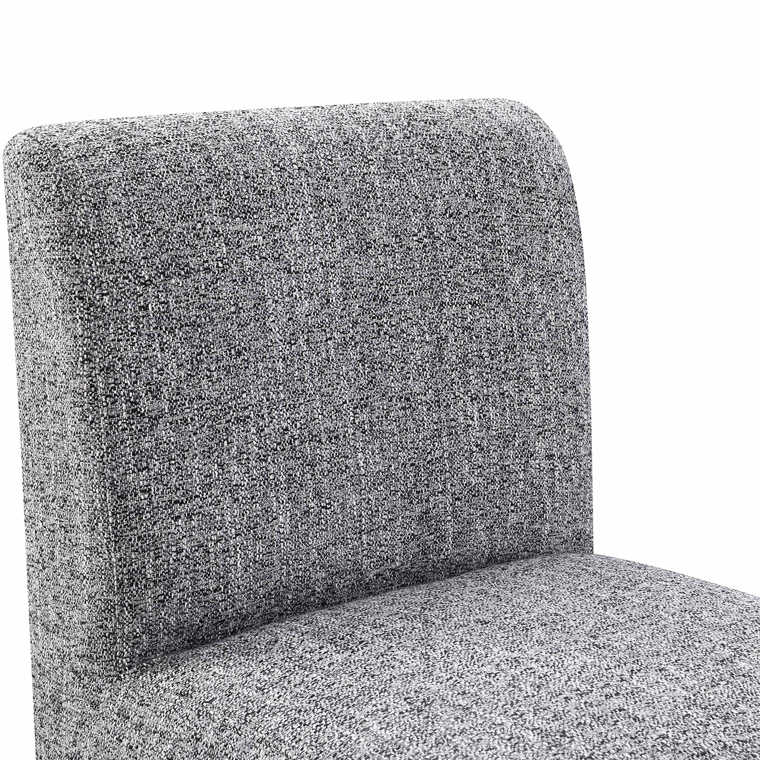 Furniture of America Jaine Modern Fabric Solid Back Dining Side Chairs with Casters, Pewter Gray (Set of 2)