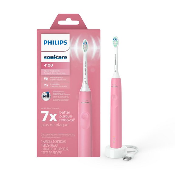 Philips Sonicare 4100 Brosse à Dents Électrique Rechargeable, Rose Foncé HX3681