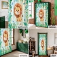 thumbnail image 6 of Shower Curtain, Cute Lion Green Leaves Waterproof Shower Curtain Set with Hooks for Bathroom Showers,Stalls and Bathtubs,72x72In Forest Animal Plant Butterfly, 6 of 9