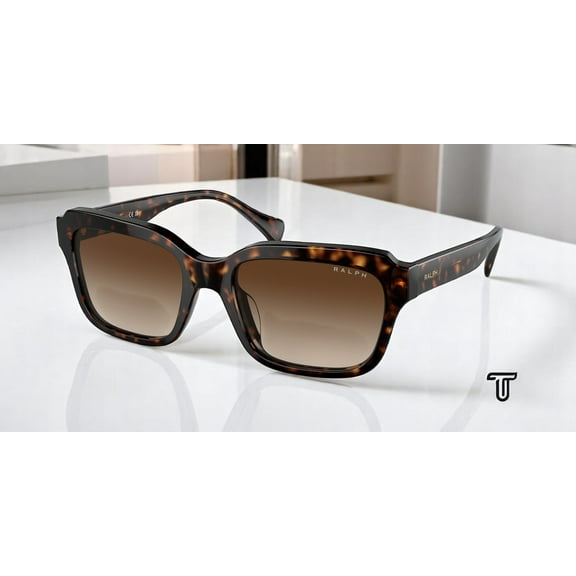 Ralph Lauren RA 5301U Plastic Womens Oval Sunglasses Shiny Dark Havana 52mm Adult