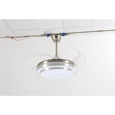 Modern Ceiling Fan Lamp, Ceiling Fan Lamp, Remote Retractable Fan Chandelier Ceiling Fan Lamp