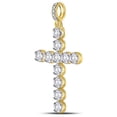 thumbnail image 2 of FB Jewels 10kt Yellow Gold Mens Round Diamond Cross Charm Pendant 1/3 Cttw, 2 of 2